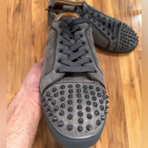 Christian Louboutin Gray Louis Junior Spikes. Us size 10. Used - Picture 2 of 5